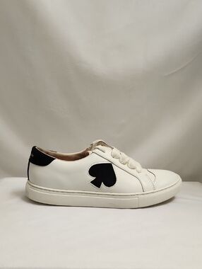 Kate Spade New York Fez  Court Black White Leather Logo Sneakers (W Size 8)